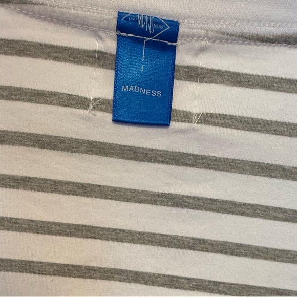 Madness MDNS Men’s Striped Black and White Pocket Tee Size XL New with Tags - Picture 5 of 5